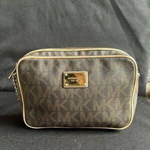 Michael Kors Signature Dark Brown Logo Crossbody Bag